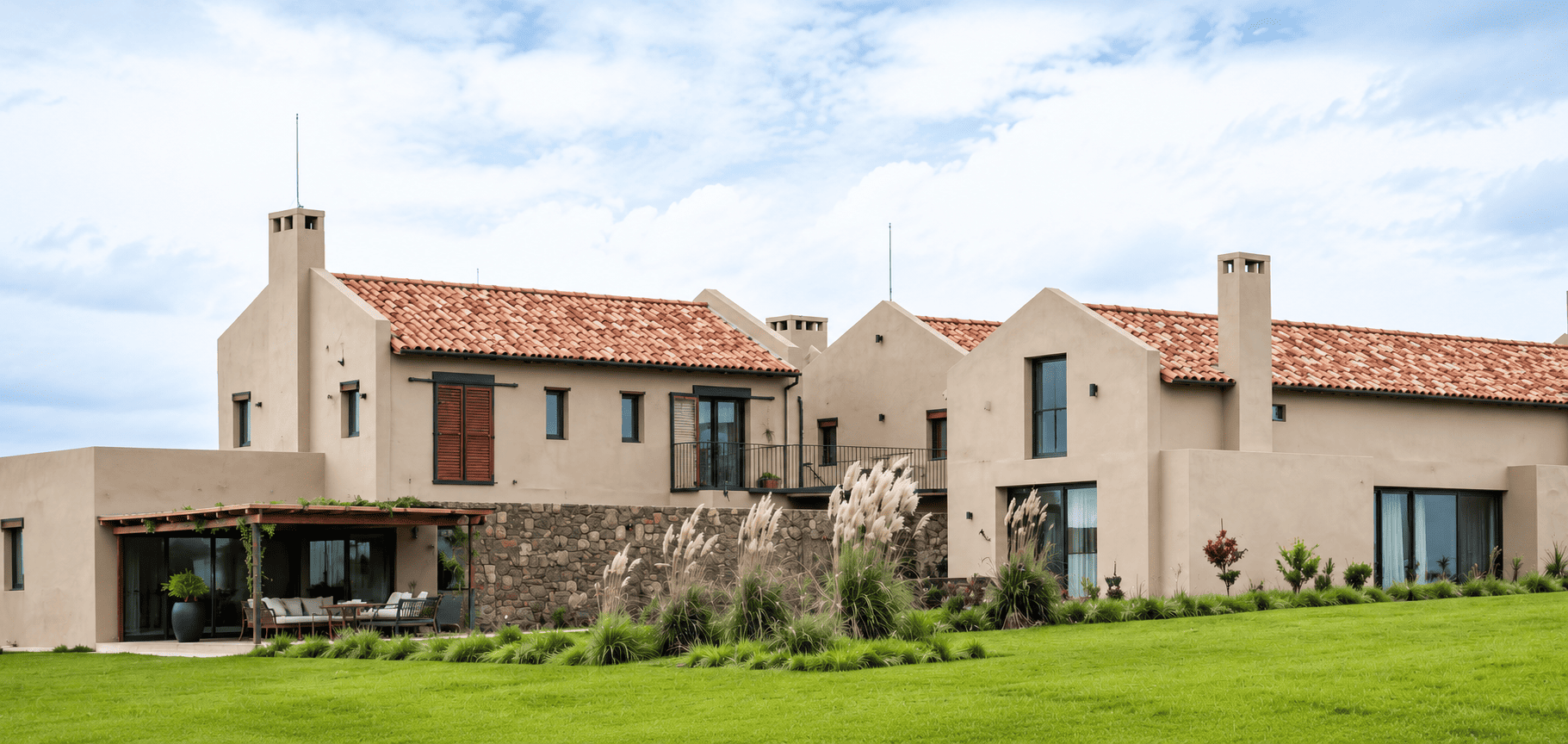 Pintura exterior de residencia en tonos beige